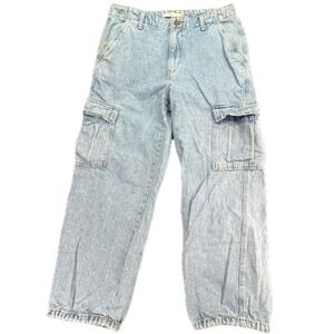 Levi's 94 Baggy Light Wash‎ Denim Cargo Jeans Women's Size 30